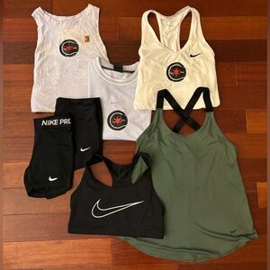 Nike Athletics Bundle!! 3 Tanks, 1 Jersey, 2 Spandex, 1 Sports Bra. Info below.